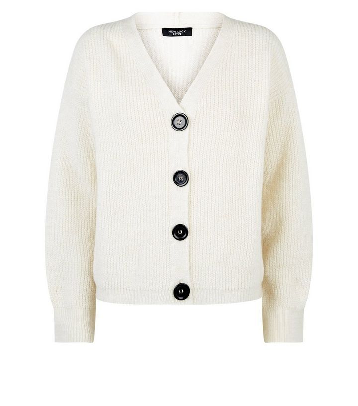 Petite Cream Fisherman Knit Button Up Cardigan Add to Saved Items Remove from Saved Items | New Look (UK)