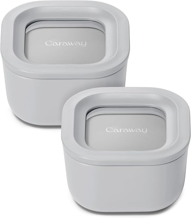 Caraway 2pc Glass Food Storage Set - 1.75 Cup Food Containers (2) - Non-Toxic Ceramic-Coated Glas... | Amazon (US)