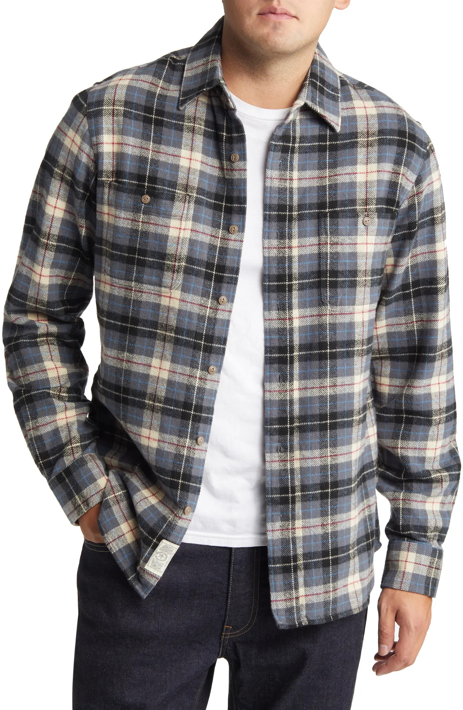 Two-Pocket Long Sleeve Flannel Button-Up Shirt | Nordstrom