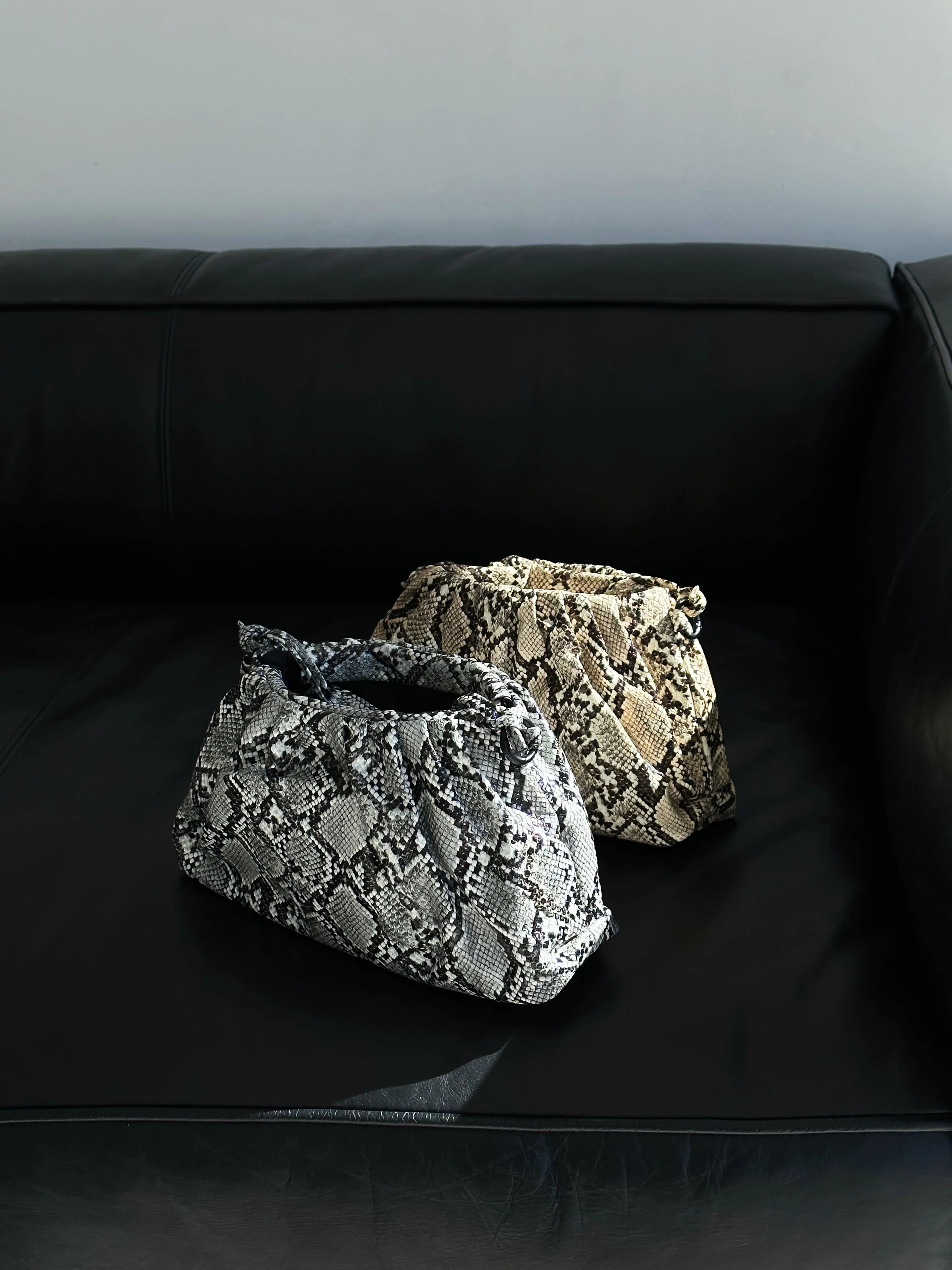 Jasmine Reptile Clutch/Shoulder Bag Black | CULT OF COQUETTE