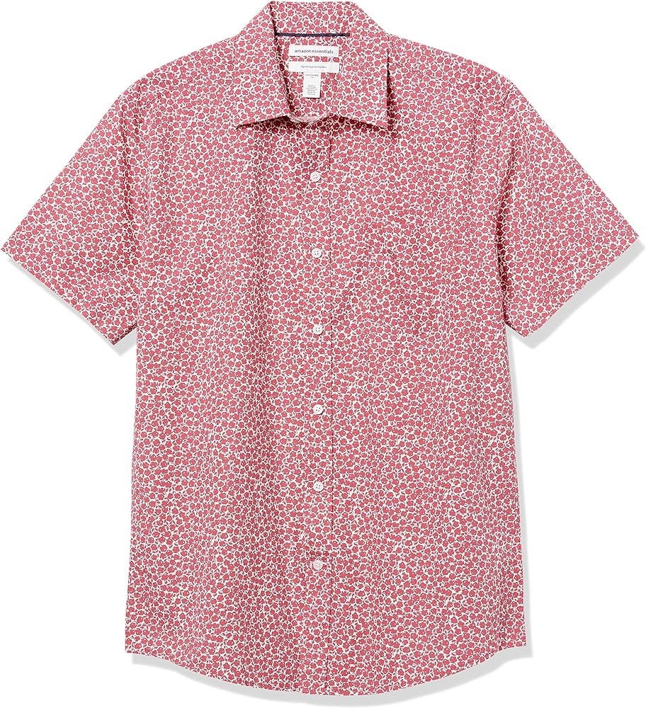 Amazon Essentials Men's Regular-Fit Short-Sleeve Poplin Shirt | Amazon (US)