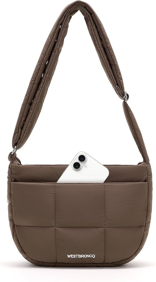 WESTBRONCO Puffer Crossbody Bags for Women Nylon Shoulder Bag Womens Quilted Crossbody Purse for ... | Amazon (US)