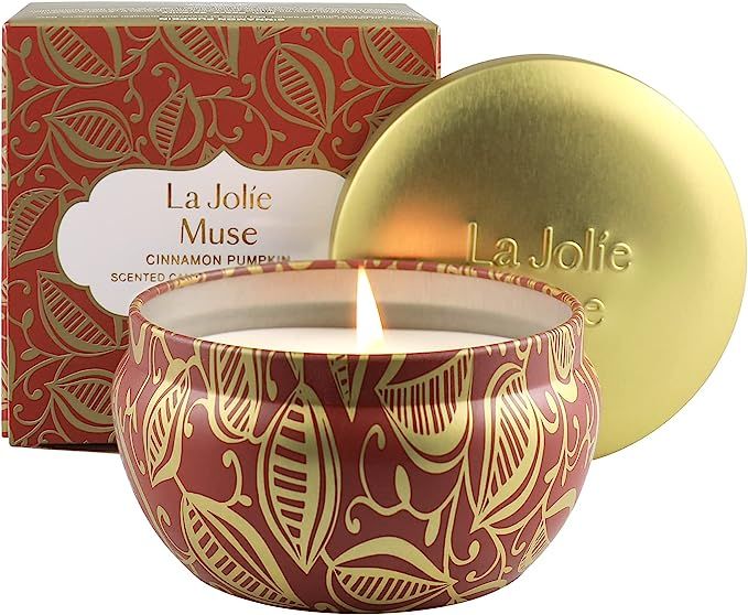LA JOLIE MUSE Fall Candles Pumpkin Cinnamon Scented Candle, 100% Natural Soy Candle, 45 Hours Lon... | Amazon (US)