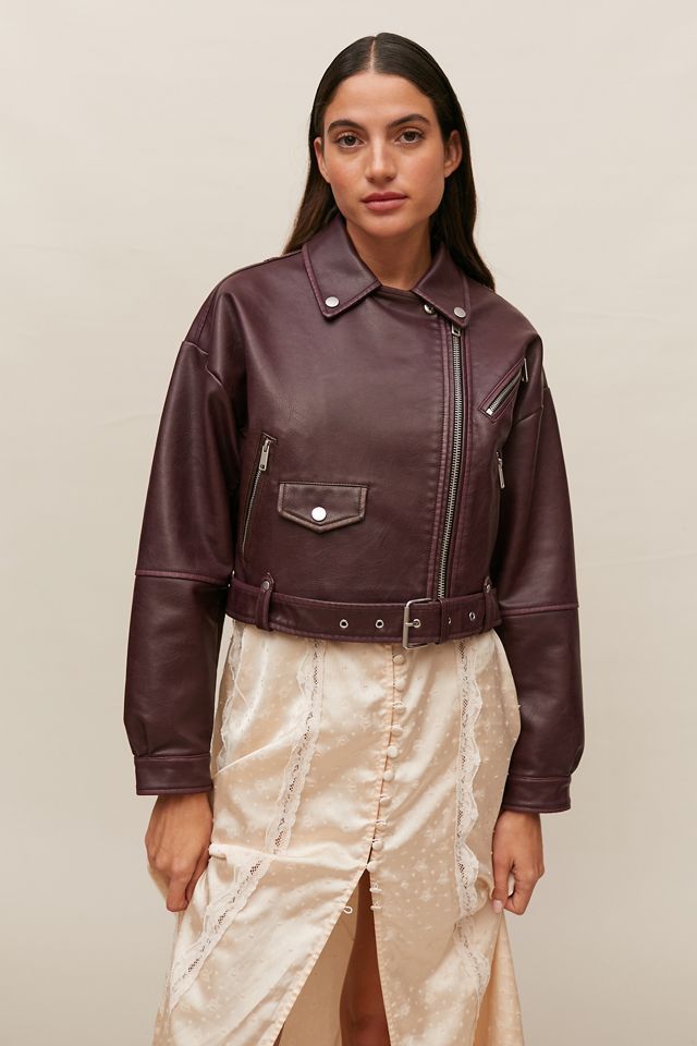 Avec Les Filles Faux Leather Moto Jacket | Urban Outfitters (US and RoW)