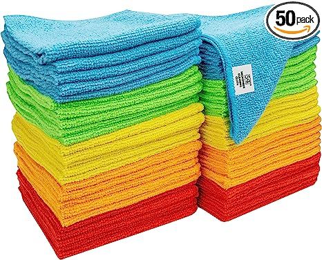 S&T INC. 968601 Microfiber Cleaning Cloths, Reusable and Lint-Free Towels for Home, Kitchen and A... | Amazon (US)