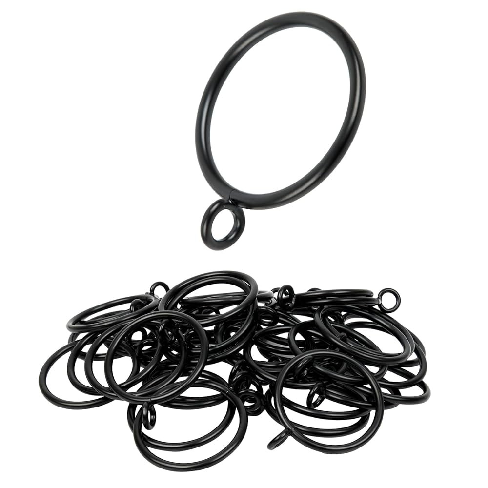 Curtain Rings with Eyelets, 48 Pack Metal Drapery Rings for Pinch Pleat Curtains Panels, Drape Ri... | Amazon (US)