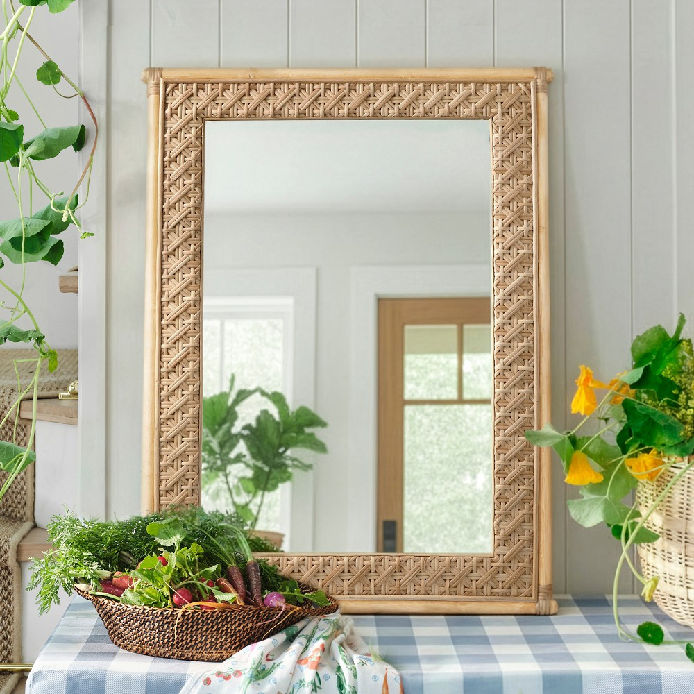 Hill House x Williams Sonoma Home Bianca Rattan Mirror | Williams-Sonoma
