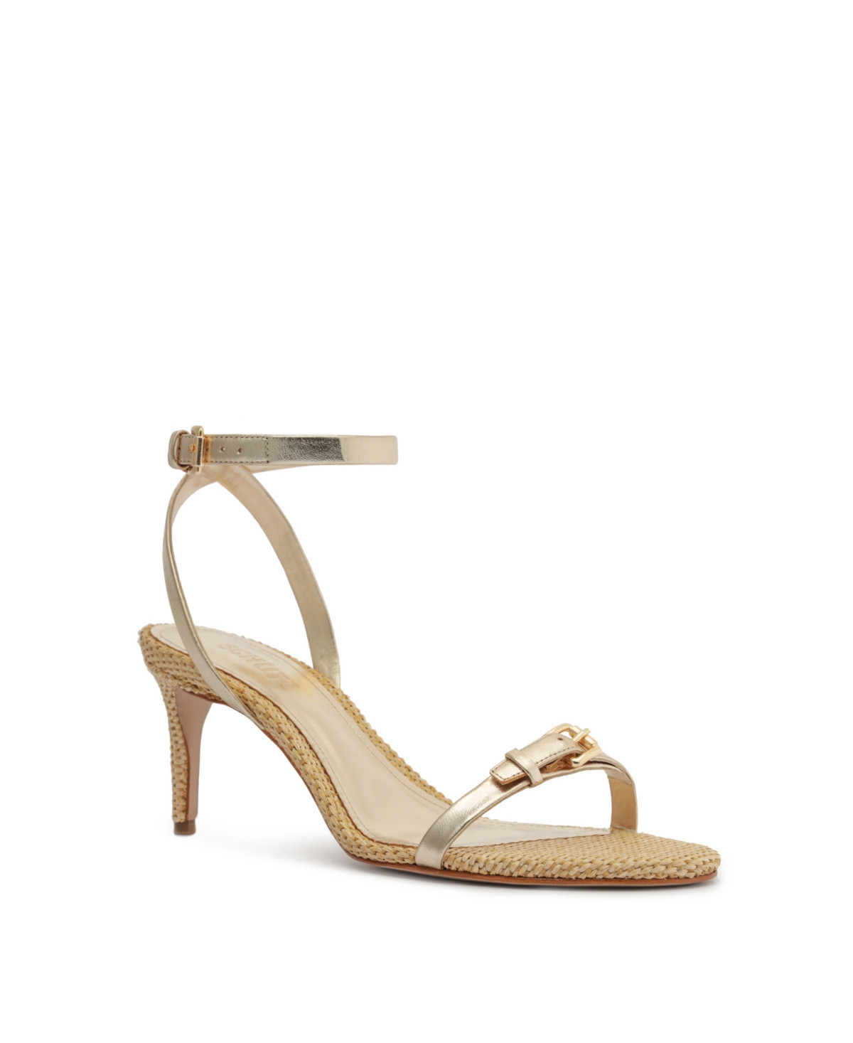 Schutz Women's Aurora Mid Heel Dress Sandals - Gold | Macy's