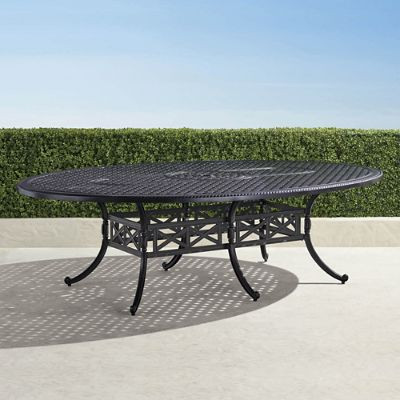 Carlisle Oval Cast-Top Dining Table in Onyx Aluminum | Frontgate