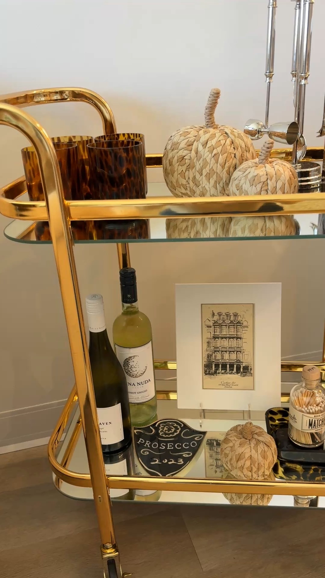 My fall bar cart! The theme was tortoise shell! Everything is linked below! 
