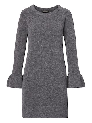 Ruffle-Cuff Wool-Blend Sweater Dress | Banana Republic US