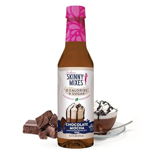 Jordan's Skinny Mixes Syrups Sugar Free Syrup, Chocolate Mocha Syrup, 12.7 oz, Zero Sugar and Zero Calorie Flavoring for Coffee, Protein Shake, Cocktail or Mocktail Drinks and More, Naturally Sweetened Line | Amazon (US)