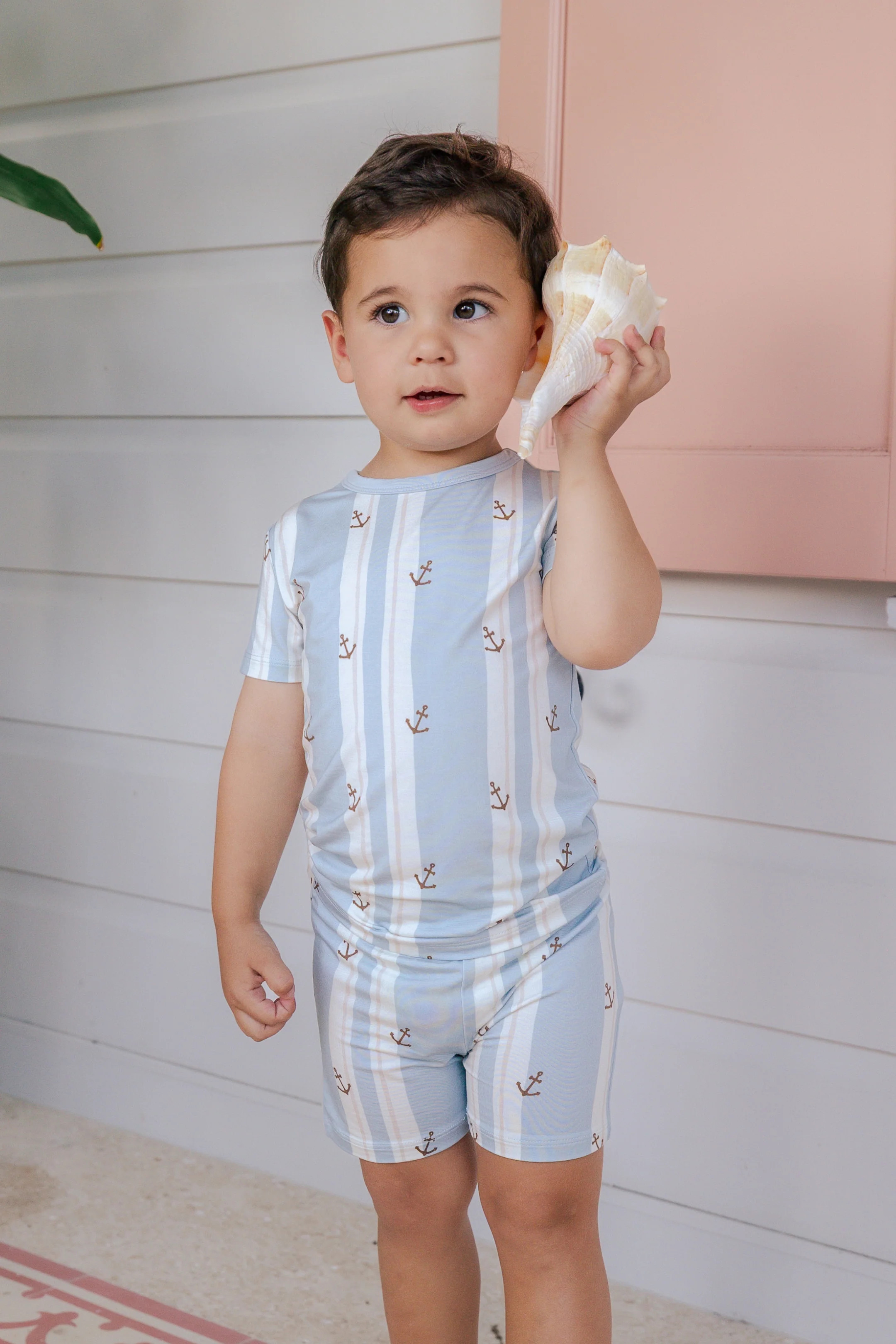 Anchored Stripe Two Piece Short Set | Cute Boys Pajamas | In My Jammers | In My Jammers