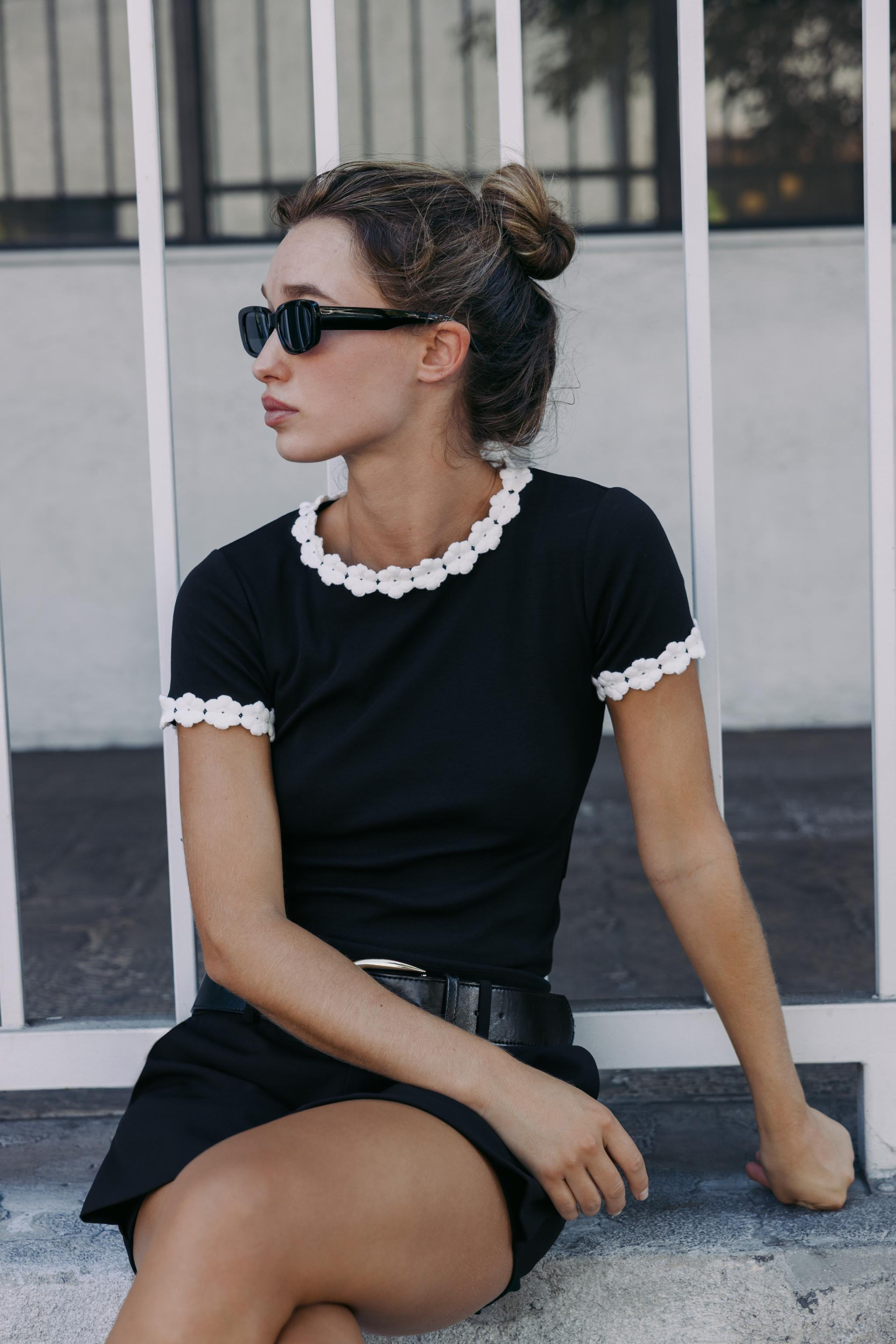 FLOWER TRIM T-SHIRT | Zara US