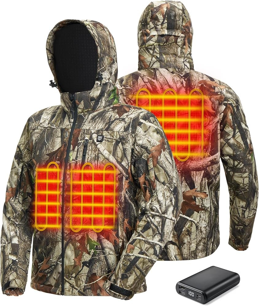 TIDEWE Heated Jacket for Men with Battery Pack (Black, Camo, Size S-XXXL) | Amazon (US)