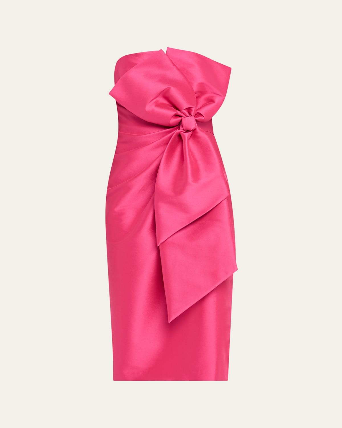Strapless Bow-Front Mikado Midi Dress | Bergdorf Goodman