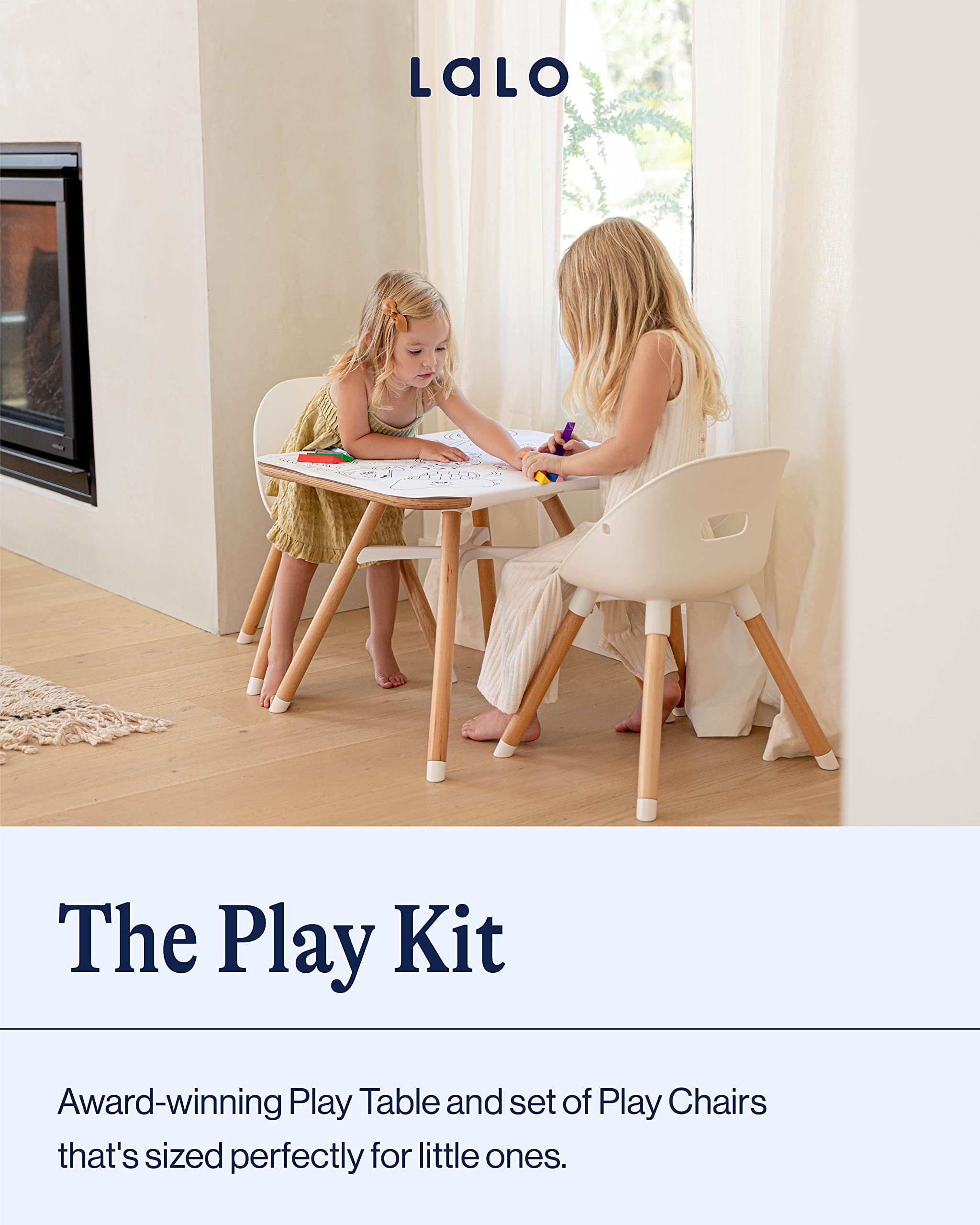 Lalo The Play Kit - Kids Table & Chairs Set with Sustainably Sourced Wood Table & 2 Non-Toxic Buc... | Amazon (US)