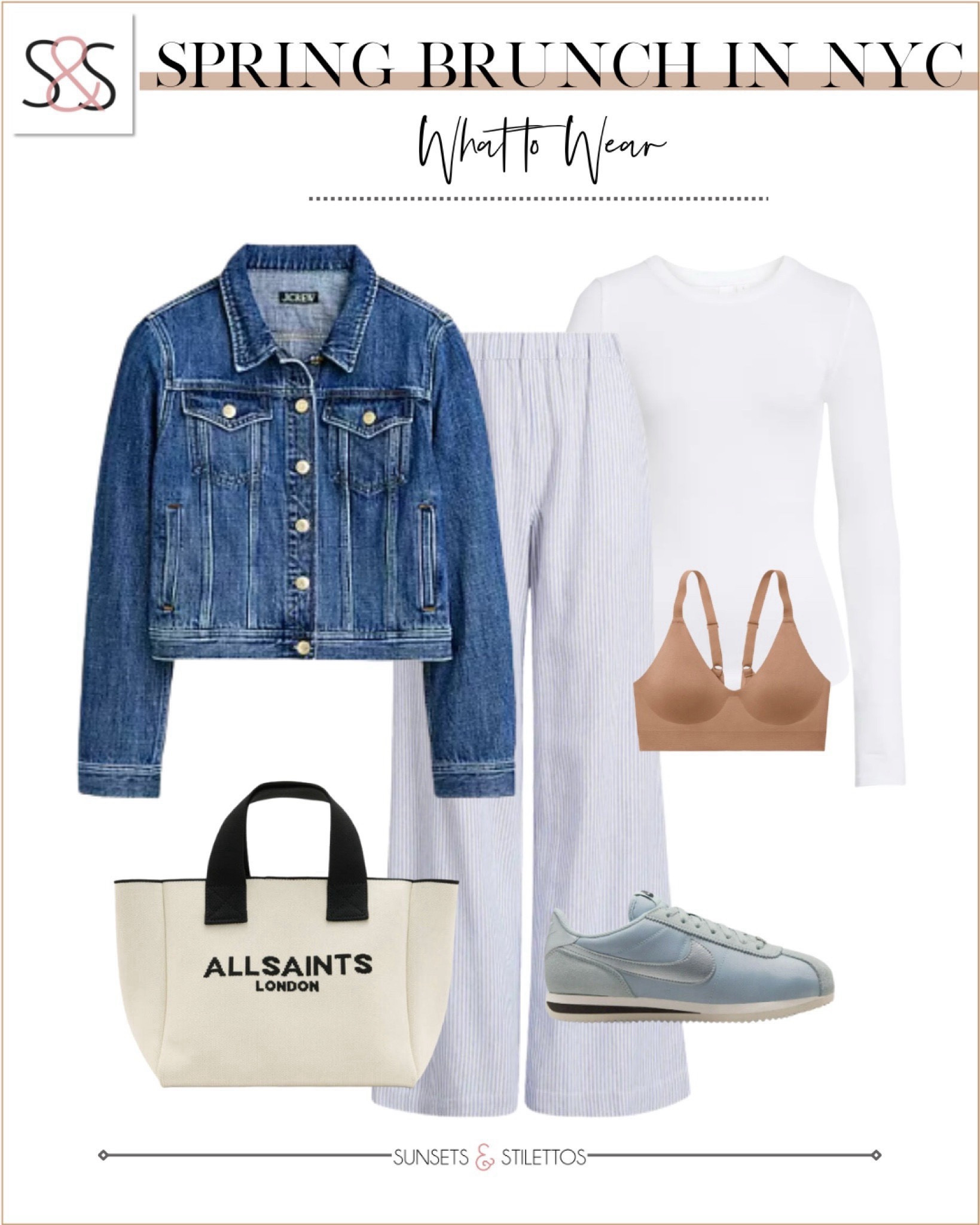 Linen pants with Nike sneakers with a denim jean jacket and tote bag make for the perfect vacation travel outfit!

Sunsets and Stilettos, resort wear, adidas sneakers 

#LTKTravel #LTKStyleTip #LTKSeasonal