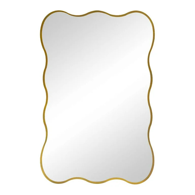 Mainstays 24” x 36”  Gold Wavy Wall Metal Mirror - Walmart.com | Walmart (US)