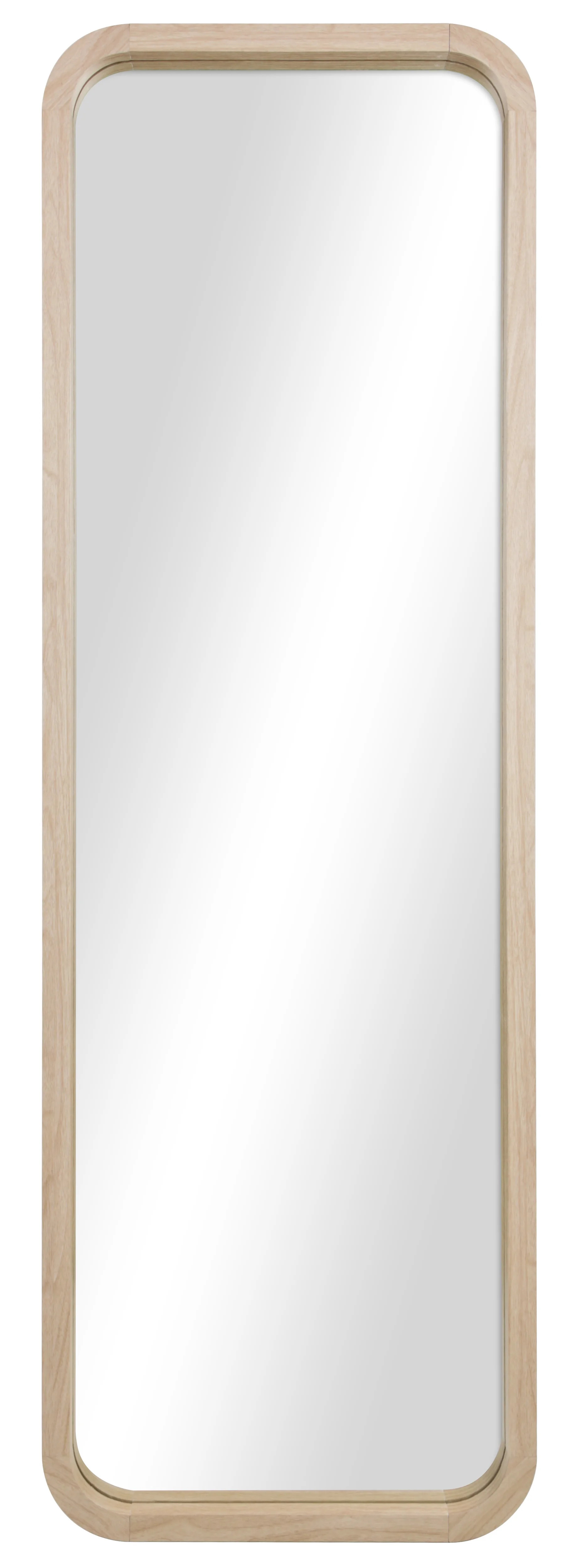 Mainstays 17X53 Rounded Edge Rectangular Mirror Lightwood Grain Finish | Walmart (US)