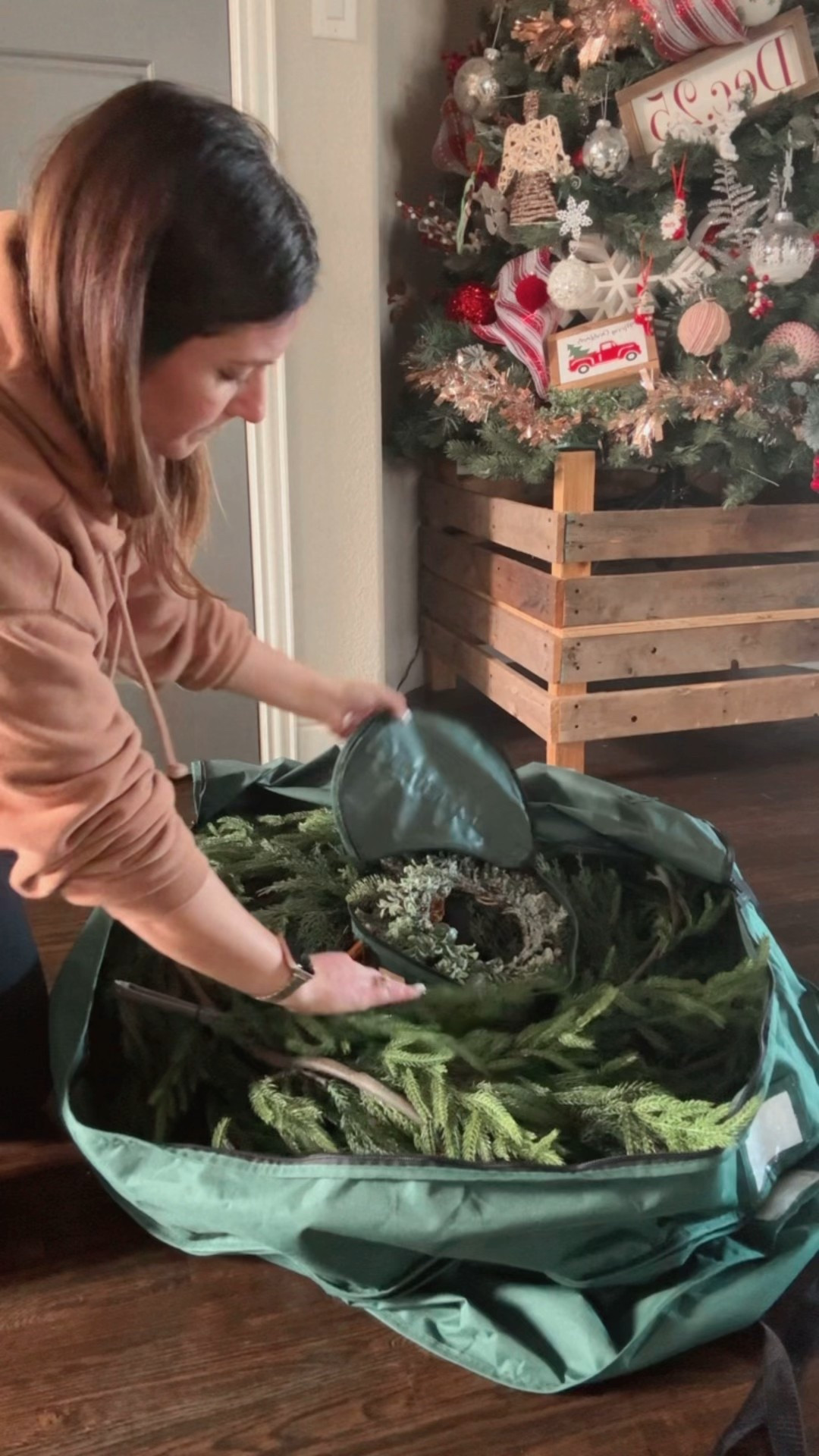 One of my favorite Christmas decor storage solutions! This bag is double sided and fits so much! Great for storing large wreaths, garlands, and also has a smaller compartment in the middle for smaller wreaths/stems/pine cones etc. It’s Amazon, of course! 

#LTKSeasonal #LTKmomlife #LTKHome