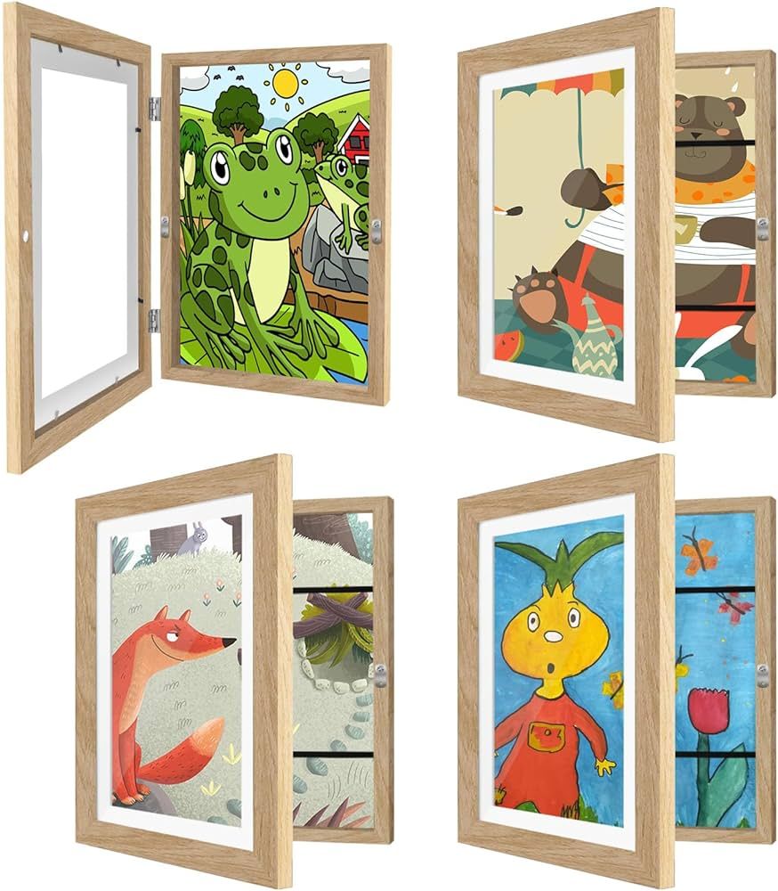 IMMERROT 4 Pack Kids Art Frames 8.5x11 Inch Kids Artwork Flip Frame Changeable for Picture Displa... | Amazon (US)