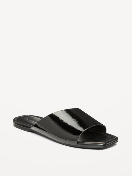 Faux-Leather Slide Sandals for Women | Old Navy (CA)