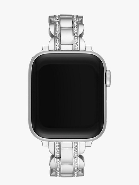 silver pavé scallop link band for for apple watch® | Kate Spade (US)