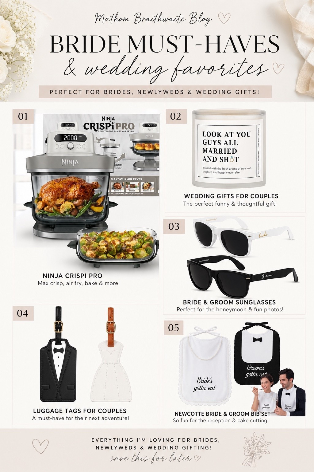Wedding favorites that are practical, fun, and gift-worthy! 

Whether you’re a bride-to-be, shopping for an engagement gift, or helping someone plan their big day, these are a few of my favorite finds that make wedding season even more special. From must-haves for the newlyweds to fun little extras you’ll actually use, I’ve rounded up some of my top picks all in one place.

Which one would you add to your cart first? 👰🏼💍

#LTKFinds #WeddingMustHaves #BrideToBe #WeddingInspiration #AmazonFinds

#LTKdayinmylife #LTKWedding #LTKmorningroutine