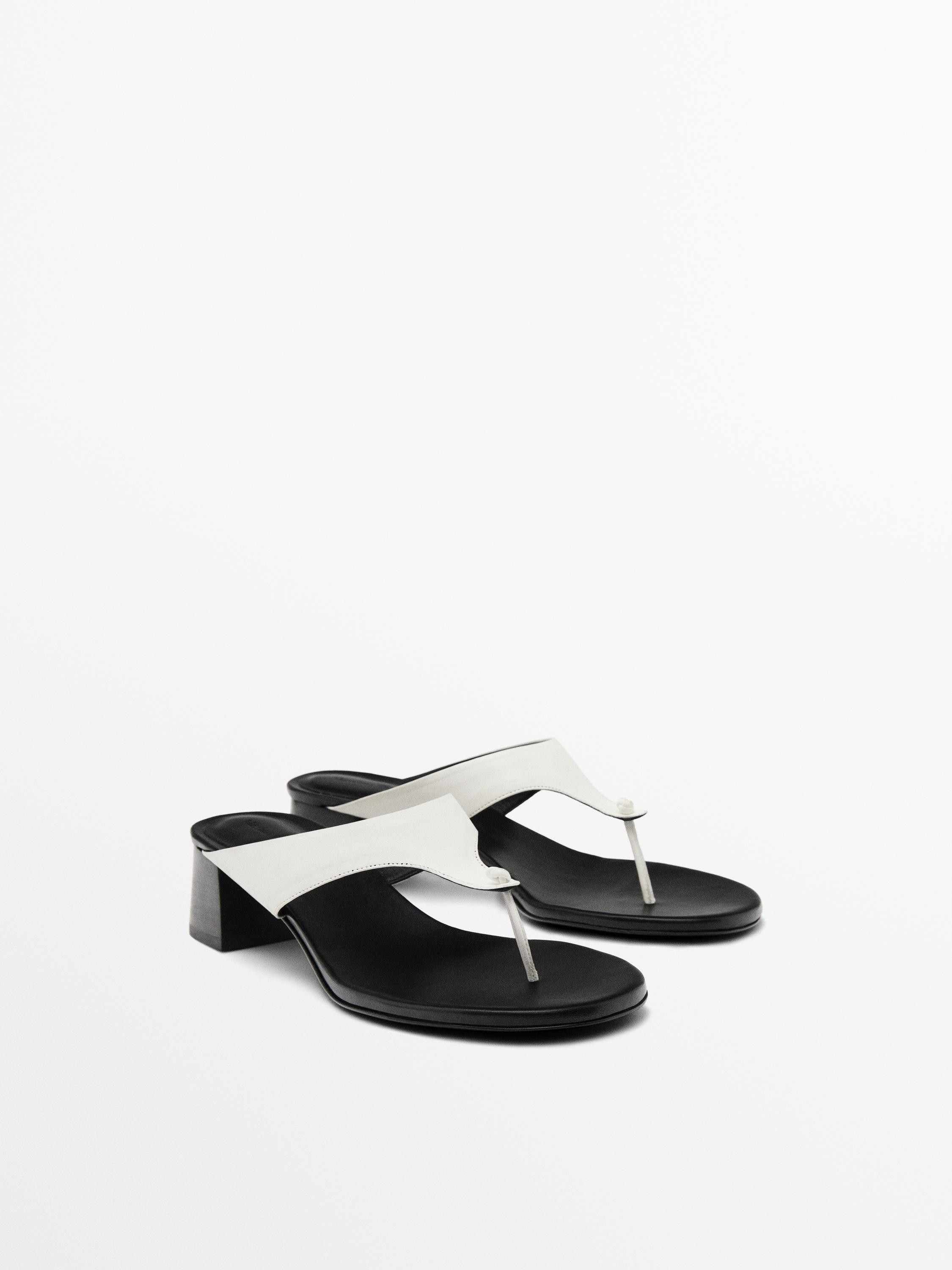 Heeled sandals with toe divider | Massimo Dutti UK