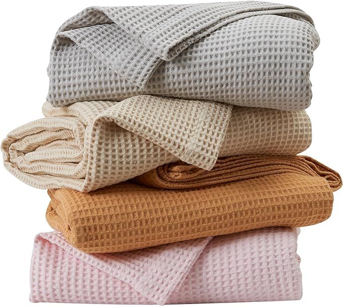 Great Bay Home 100% Waffle Weave Blanket King (102" x 90") Size, Lightweight, Supersoft, All Seas... | Amazon (US)