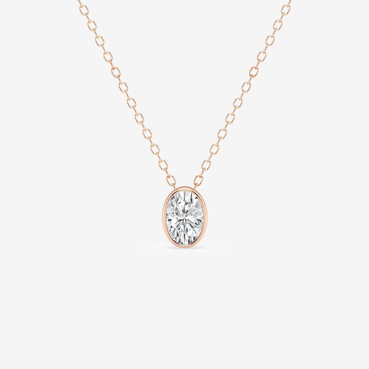 1/2 ctw Oval Lab Grown Diamond Bezel Set Solitaire Pendant with Adjustable Chain
					    
						... | Grown Brilliance