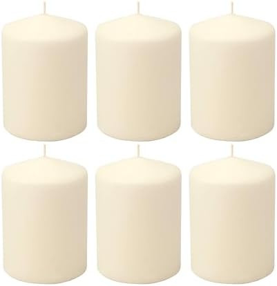 Stonebriar 35 Hour Long Burning Unscented Pillar Candles, 3x4, Ivory | Amazon (US)