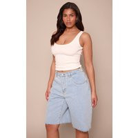 Shape Light Wash Low Rise Adjustable Longline Denim Jorts, light blue wash | PrettyLittleThing US