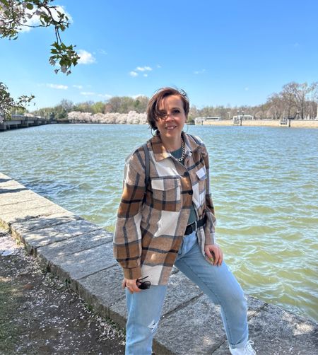 I am glad I took this plaid shirt for my trip to DC to see Cherry blossoms. 
My color is sold out, but still available in red 

#LTKstyletip #LTKfindsunder100 #LTKSeasonal
