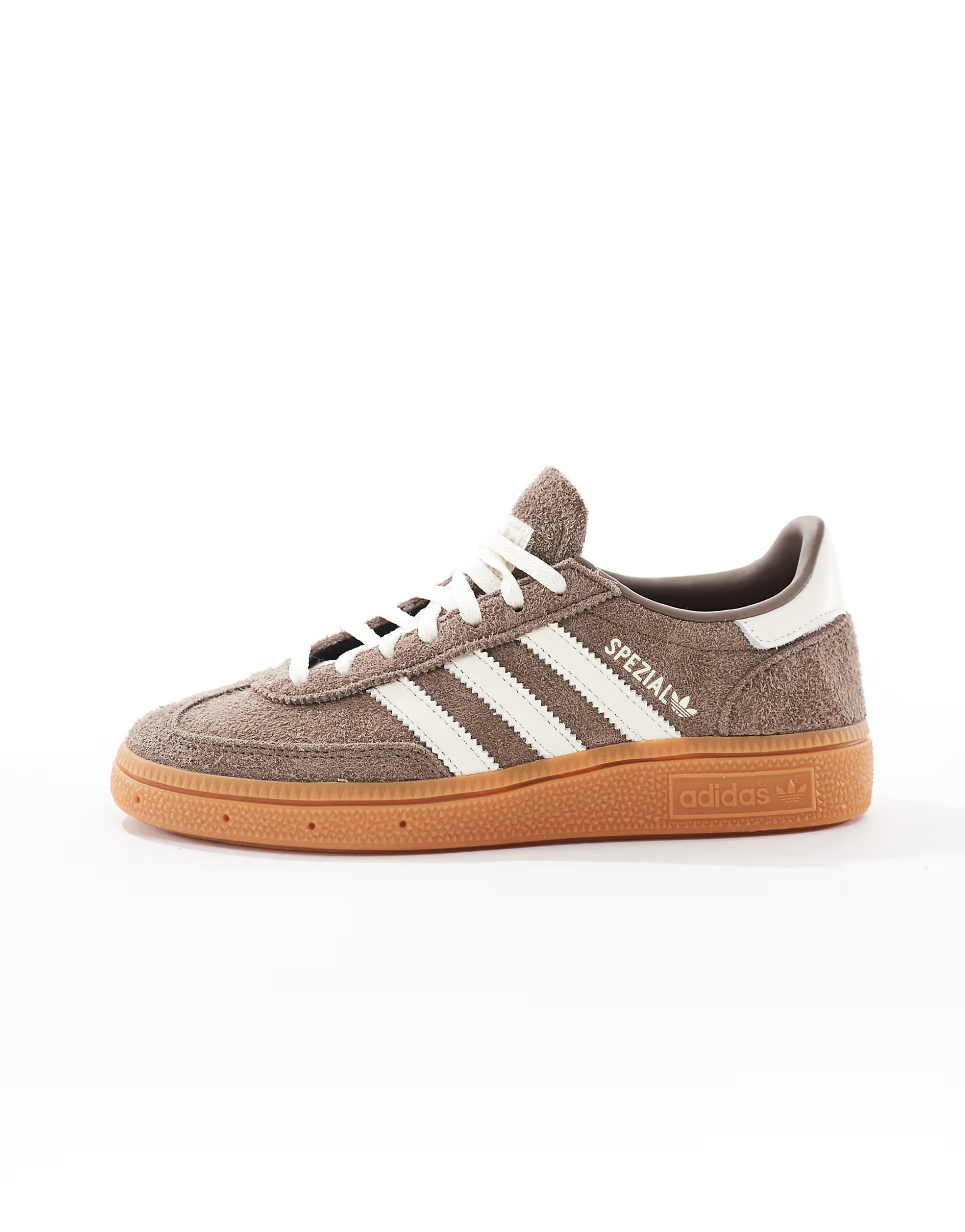 adidas Originals Handball Spezial gum sole sneakers in brown and white | ASOS (Global)