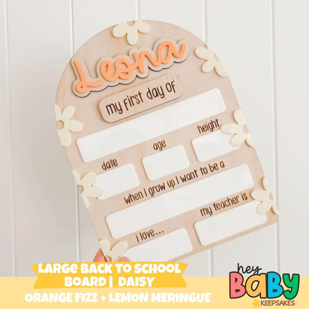 LARGE Back to School Board DAISY | Personalised First Day Board | Back to School Sign | Photo Pro... | Etsy (Global)