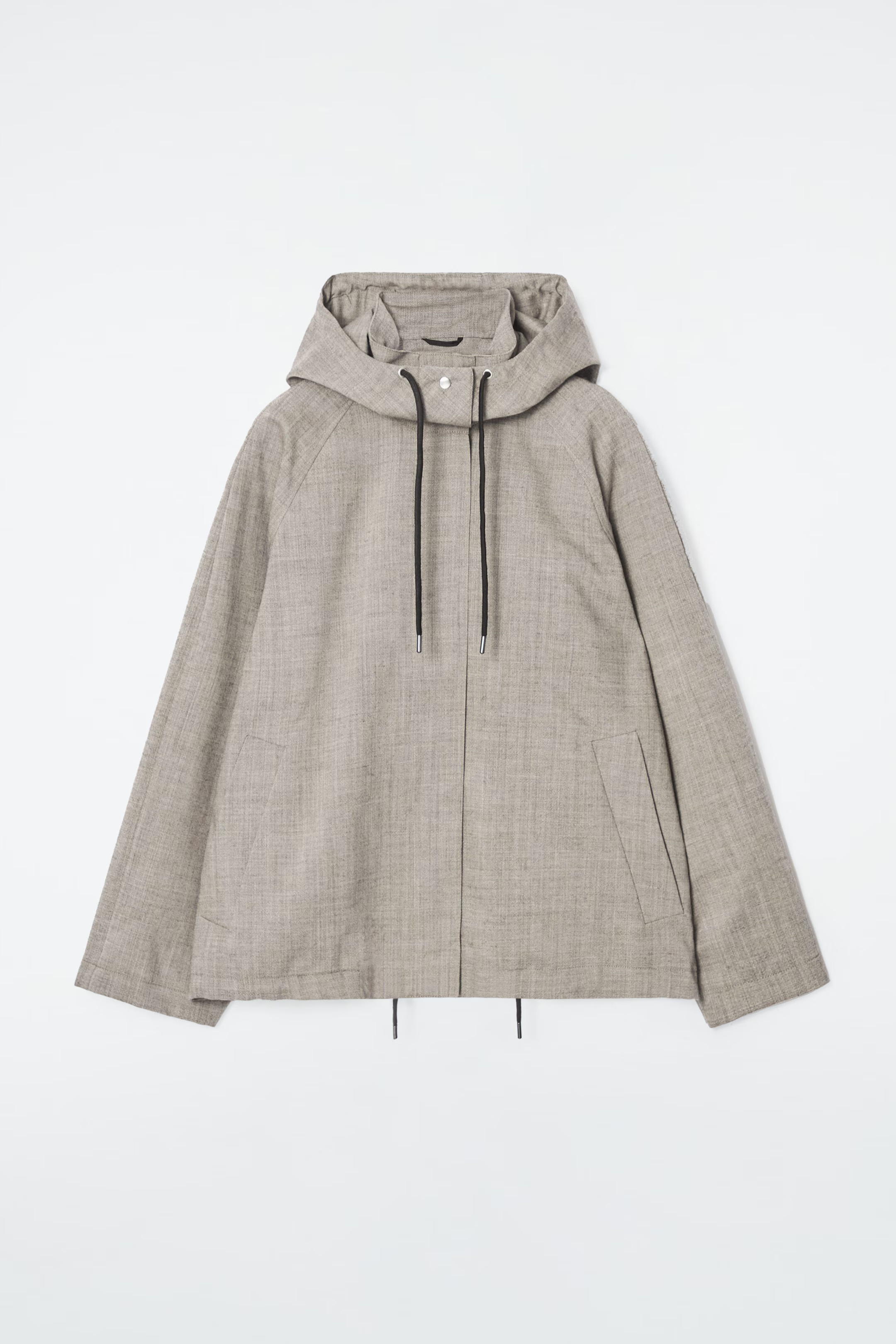 HOODED WOOL UTILITY JACKET - GREY MÉLANGE | COS | COS (AU)