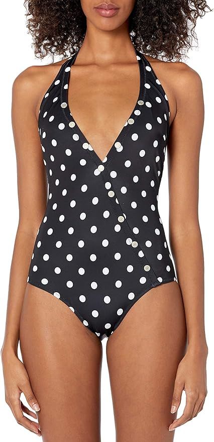 GUESS Women's Low Cut Halter Neck Onepiece Swimsuit | Amazon (US)