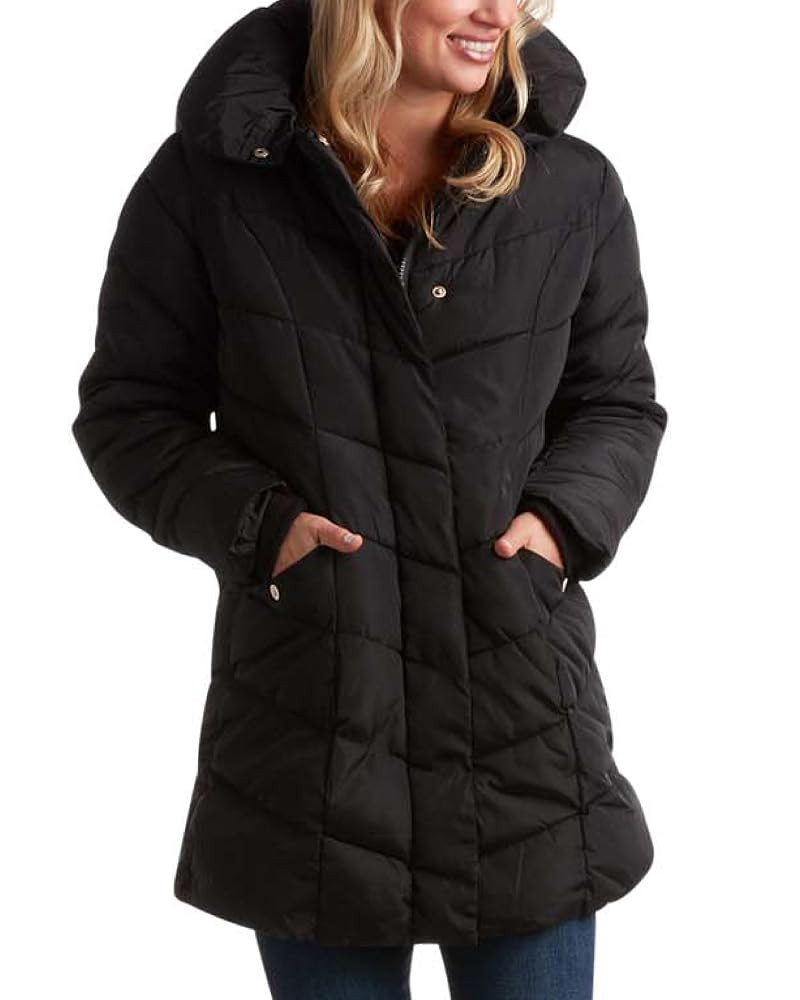 Steve Madden Women's Long Chevron Maxi Puffer Coat | Amazon (US)