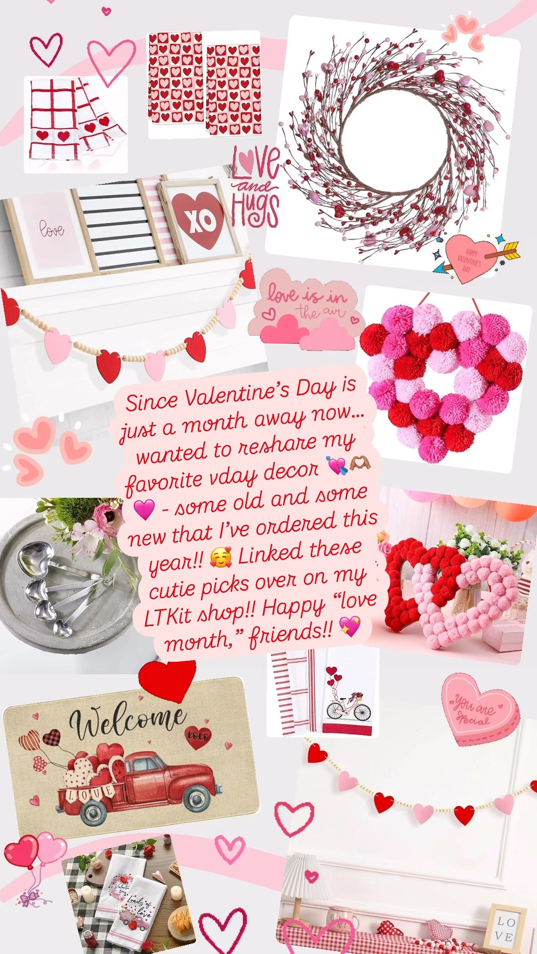 Since Valentine’s Day is just a month away now… wanted to reshare my favorite vday decor 💘🫶🏽🩷 - some old and some new that I’ve ordered this year!! 🥰 Linked these cutie picks over on my LTKit shop!! Happy “love month,” friends!! 💖

#LTKBaby #LTKHome #LTKFamily