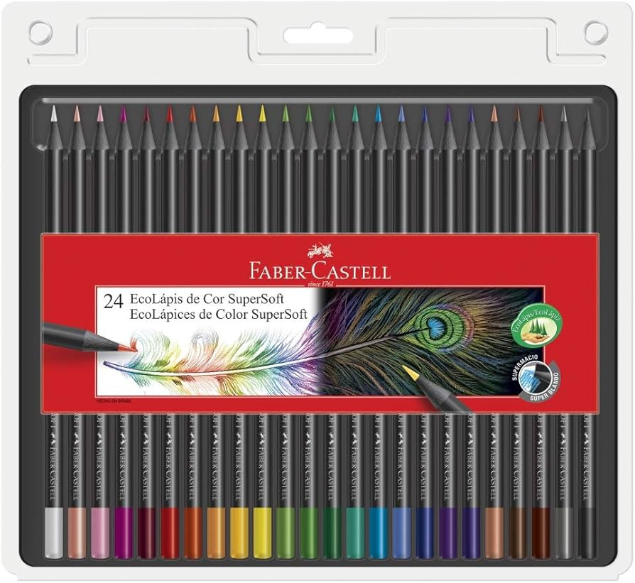 Lápis de Cor, Faber-Castell, EcoLápis Supersoft, 24 Cores | Amazon (BR)