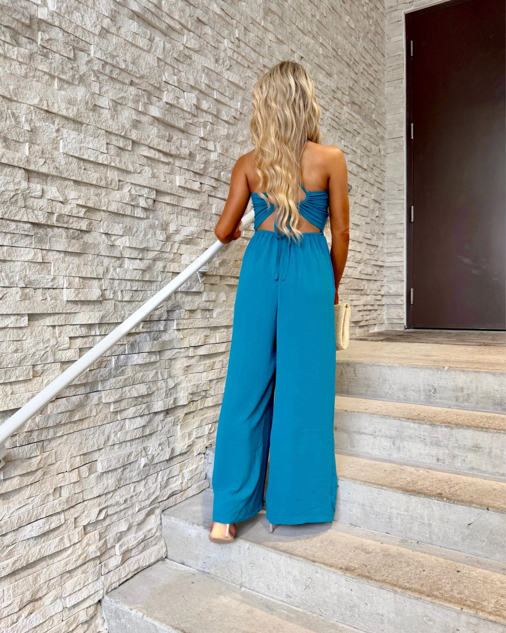 Teal Jumpsuit from @Cupshe styled as a trendy summer outfit or vacation outfit 

use code: SNP15 for 15% OFF all CUPSHE

Beach outfit, resort outfit, summer date night outfit, casual summer outfit

#LTKootd #LTKTravel #LTKSeasonal