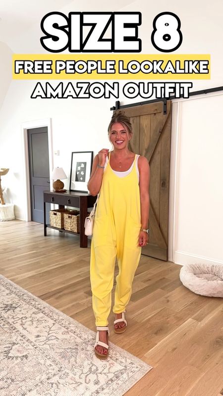 Crochet sandals from my reel today! So comfy & TTS! 
The rest of my outfit - my lemon yellow jumpsuit - is all from Amazon & on my Amazon stoerfront 😍💛☀️🍋


#LTKFindsUnder50 #LTKShoeCrush #LTKSeasonal