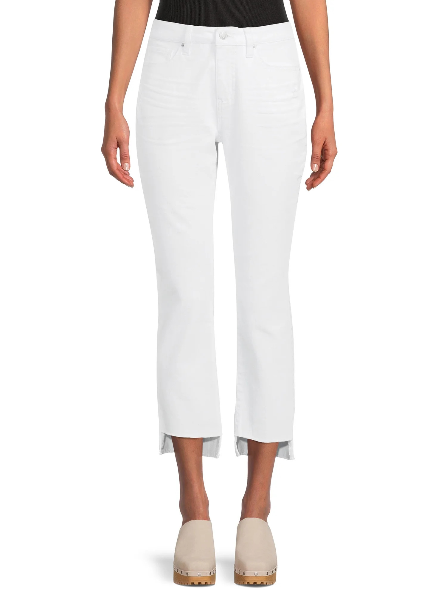 Time and Tru Women's Straight Cropped Jeans with Step Hem | Walmart (US)