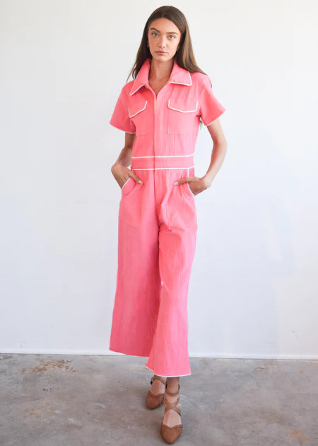 Utility Jumpsuit Pink Corduroy | Never A Wallflower