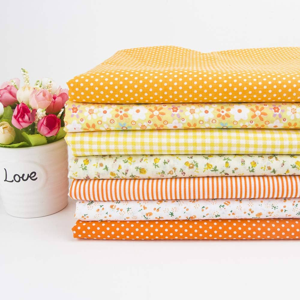 7Pcs 20" x 20" Cotton Fabric DIY Making Supplies Quilting Patchwork Fabric Fat Quarter Bundles DI... | Amazon (US)