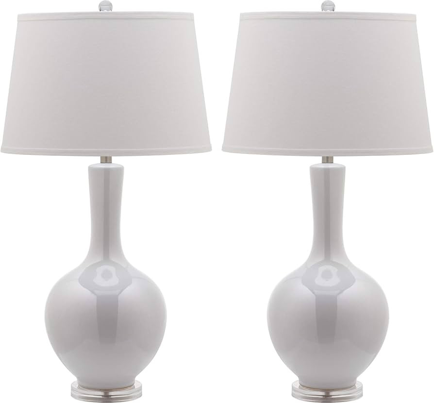 SAFAVIEH Lighting Collection Blanche Modern White Gourd Ceramic 32-inch Bedroom Living Room Home ... | Amazon (US)