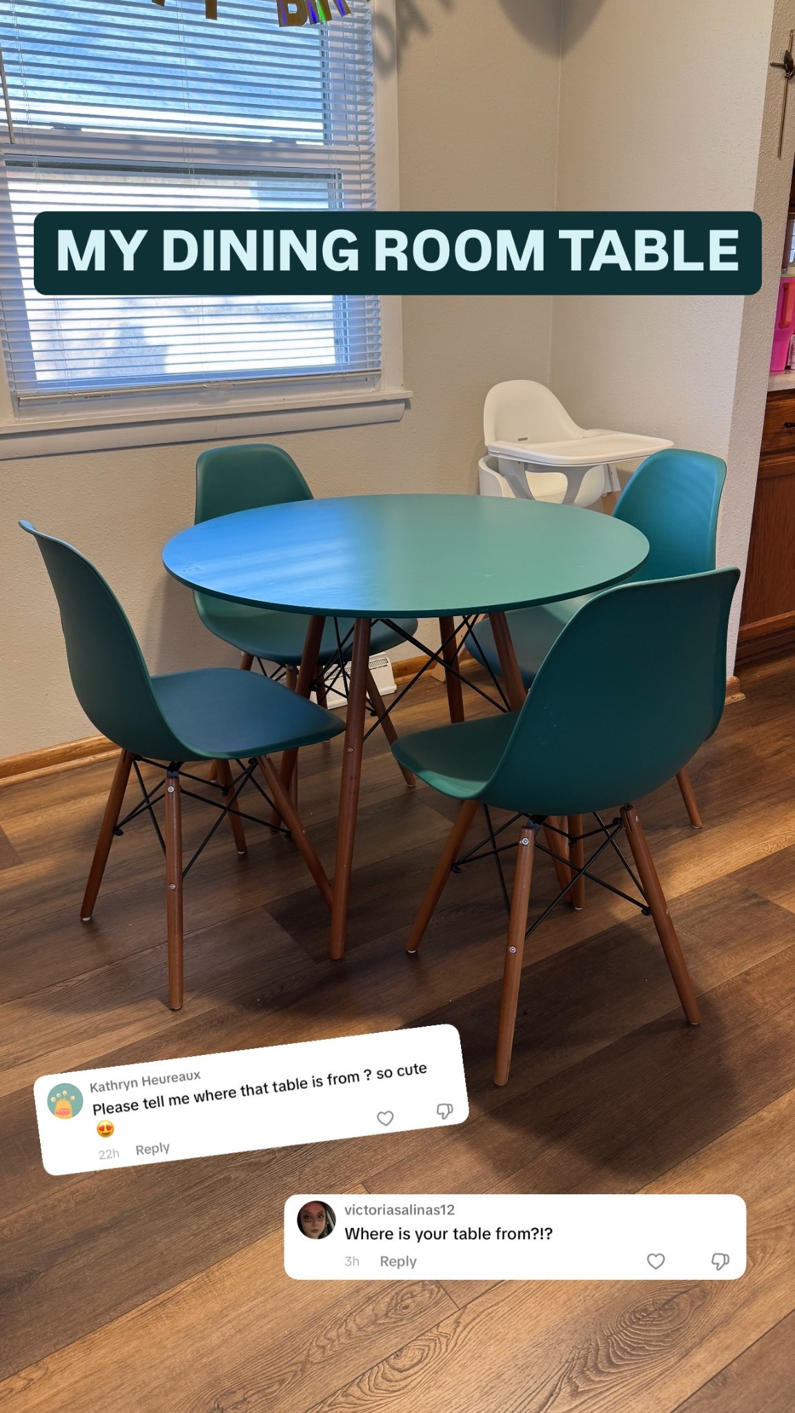 My dining room table from Amazon! 💚 they have so many fun colors! Perfect pop of color in my house 🏠 

#LTKSaleAlert #LTKHome