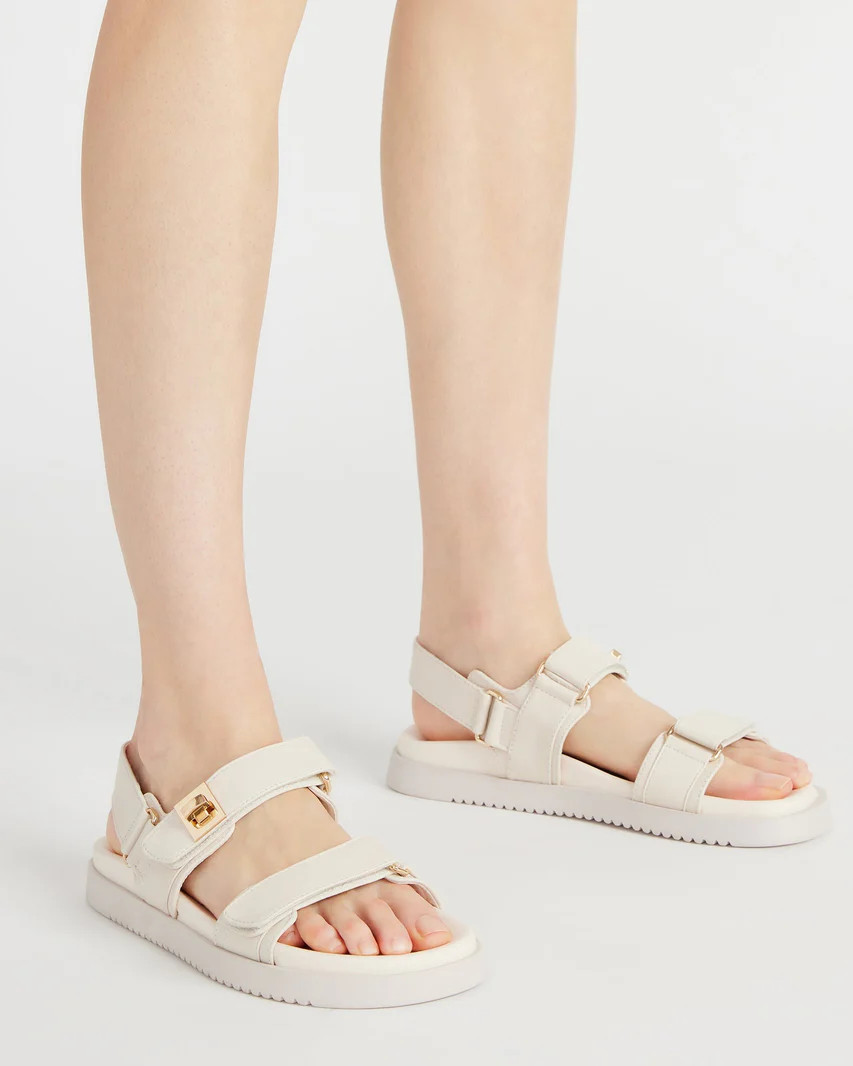 MONA Bone Leather Flatform Sandal | Women's Sandals | Steve Madden (US)